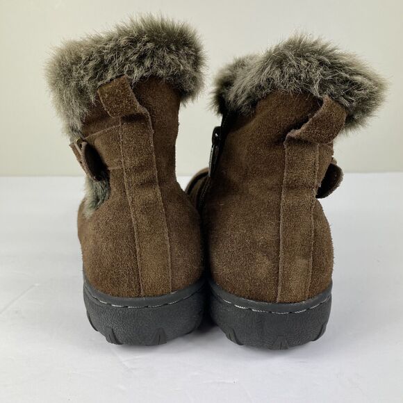 Khombu Faux Fur Boots Winter Water Repellent Brown Womens sz 9 Outdoors - Picture 3 of 6